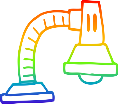 gökkuşağı gradyan çizgi çizimi bir insan tarafından çizilen ayarlanabilir lamba