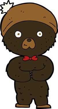 Bir insan tarafından çizilmiş küçük siyah ayı.