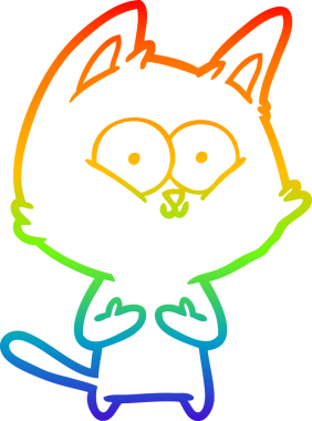 gökkuşağı gradyanı çizimi bir insan tarafından çizilmiş çizgi film kedisi