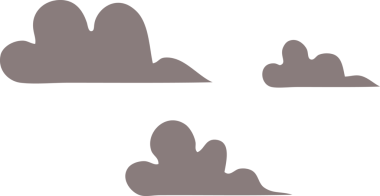 Bir insan tarafından çizilmiş bir fırtına bulutunun düz renkli retro karikatürü