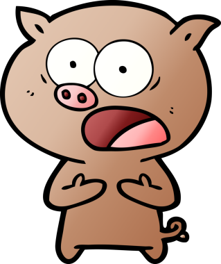 Bir insan tarafından çizilmiş domuz bağırması.