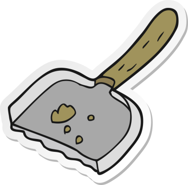 Bir insan tarafından çizilmiş karikatür toz kalıbının etiketi.