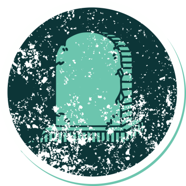 Bir insan tarafından çizilmiş bir mezar taşının sembolik dövmesi.