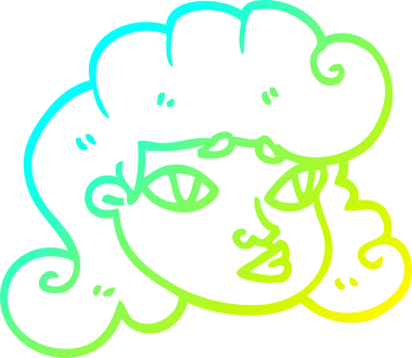 Bir insan tarafından çizilmiş soğuk gradyan çizgi çizimi.