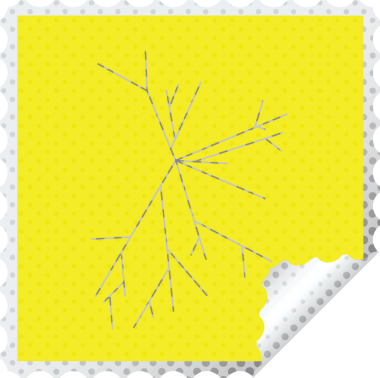 Bir insan tarafından çizilmiş çatlak ekran kare etiketi