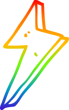 gökkuşağı gradyan çizgisi bir insan tarafından çizilmiş bir karikatür yıldırımı