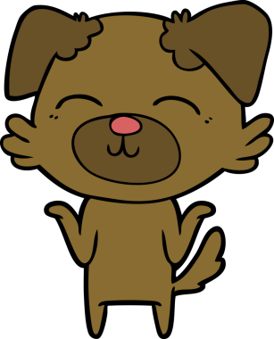 Bir insan tarafından çizilmiş çizgi film köpeği.