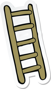 Bir insan tarafından çizilmiş karikatür merdiveni çıkartması.