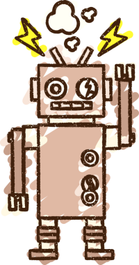 Bir insan tarafından çizilen robot tebeşiri.