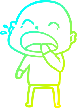 Bir insan tarafından çizilmiş kel adam diye bağıran bir çizgi film çizimi.