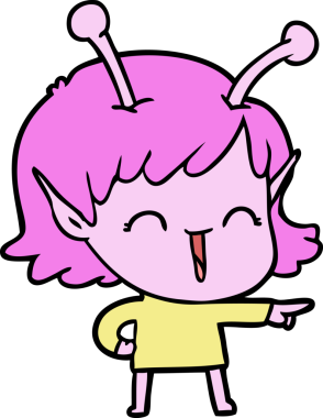 Bir insan tarafından çizilmiş uzaylı kız.