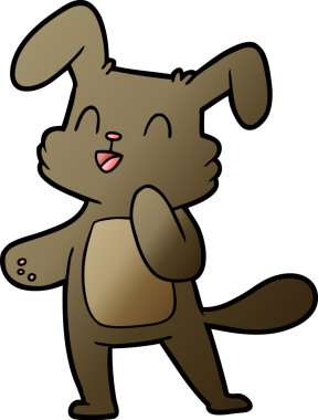 Bir insan tarafından çizilmiş çizgi film tavşanı