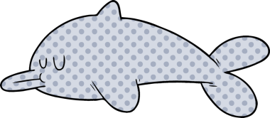 bir insan tarafından çizilmiş karikatür yunusu