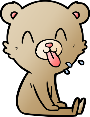 Bir insan tarafından çizilmiş kaba çizgi film ayısı.