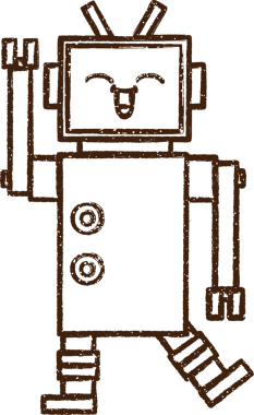 Robot Kömür Bir insan tarafından çizilmiş