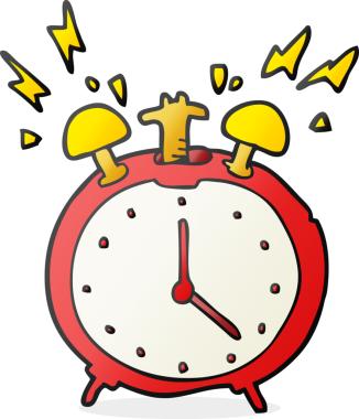 Bir insan tarafından çizilmiş karikatür çalar saat.