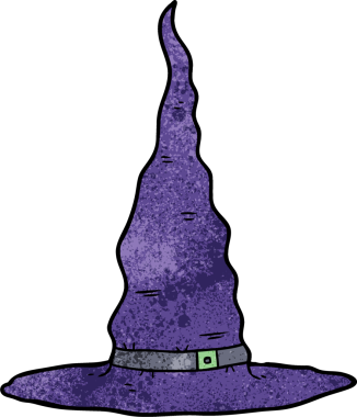 Bir insan tarafından çizilmiş cadı şapkası.