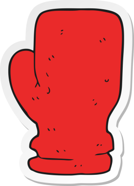 Bir insan tarafından çizilmiş bir boks eldiveninin çıkartması.