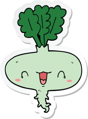 Bir insan tarafından çizilmiş karikatür şalgamının çıkartması.