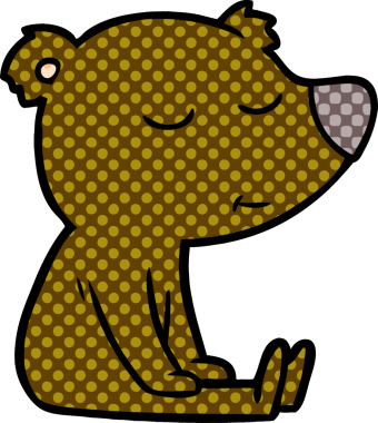 Bir insan tarafından çizilmiş mutlu çizgi film ayısı.