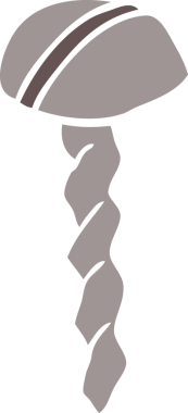 Bir insan tarafından çizilmiş karikatür vidası.