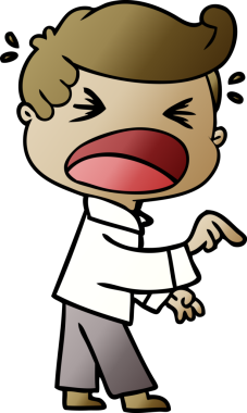 Çizgi filmdeki bağıran adam bir insan tarafından çizilmiş.