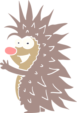 Bir insan tarafından çizilmiş çivili kirpi.