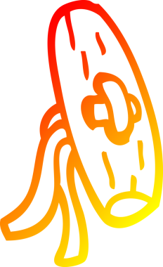 Bir insan tarafından çizilen çizgi film düğmesinin sıcak gradyan çizimi