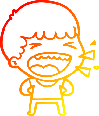 Bir insan tarafından çizilmiş gülen adamın sıcak çizgi çizimi.