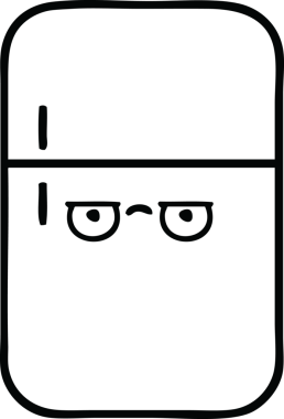 Bir insan tarafından çizilmiş bir buzdolabı karikatürü.