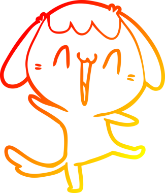 Bir insan tarafından çizilmiş sevimli bir köpeğin sıcak çizgi çizgisi.