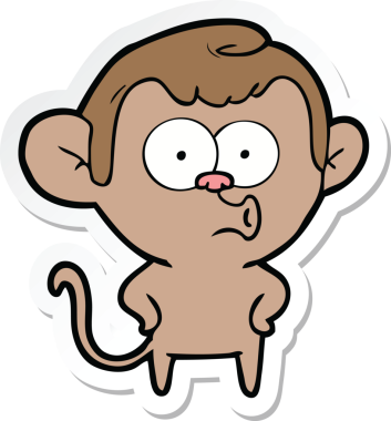 Bir insan tarafından çizilmiş bir karikatür çıkartması.