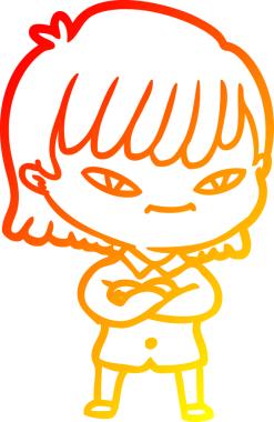 Bir insan tarafından çizilmiş bir karikatür kadın çizimi