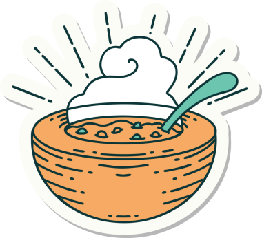 Bir insan tarafından çizilmiş bir çorba kasesinin çıkartması.