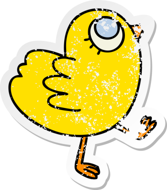 Bir insan tarafından çizilmiş garip bir el yazısı çizilmiş sarı bir karikatür.