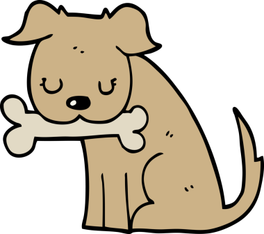 Bir insan tarafından çizilmiş çizgi film köpeği.