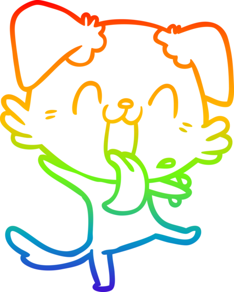 Gökkuşağı gradyan çizgi çizimi Bir insan tarafından çizilmiş nefes nefese bir köpek