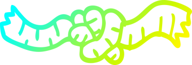 Bir insan tarafından çizilmiş bir halatın soğuk eğimli çizgisi.