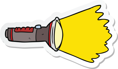 Bir insan tarafından çizilmiş elektrik fenerinin çıkartması.