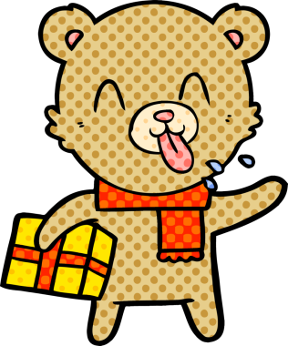 Bir insan tarafından çizilmiş kaba çizgi film ayısı.