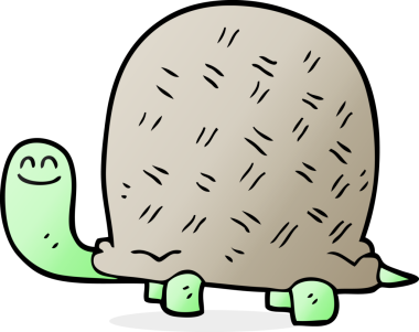 Bir insan tarafından çizilmiş serbest karikatür kaplumbağası.