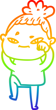 gökkuşağı gradyan çizimi bir insan tarafından çizilmiş bir karikatür kadın