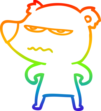 Bir insan tarafından çizilmiş kızgın bir ayı kutup karikatürü çizimi.