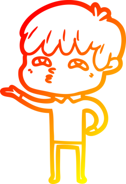 Bir insan tarafından çizilmiş, karikatür meraklısı bir adamın sıcak çizgi çizimi