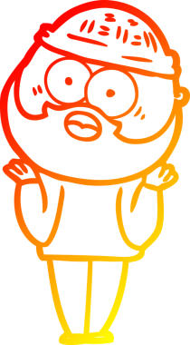 Bir insan tarafından çizilmiş sakallı bir adamın sıcak çizgi çizimi.