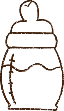 Bebek Şişe Kömürü Bir insan tarafından çizilmiş