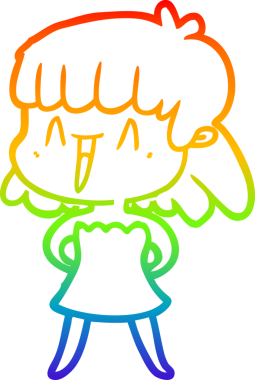 gökkuşağı gradyan çizimi bir insan tarafından çizilmiş bir karikatür kadın