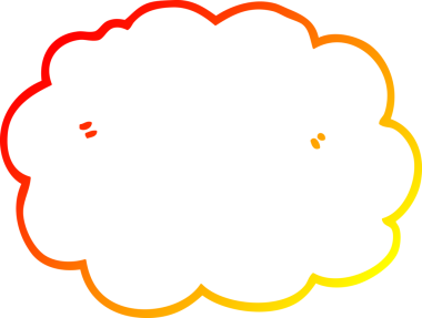 Bir insan tarafından çizilen karikatür bulutunun sıcak gradyan çizimi