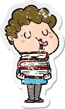 Bir insan tarafından çizilmiş bir çizgi film karakterinin sıkıntılı çıkartması.