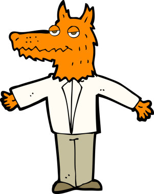 bir insan tarafından çizilmiş tilki çizgi filmi